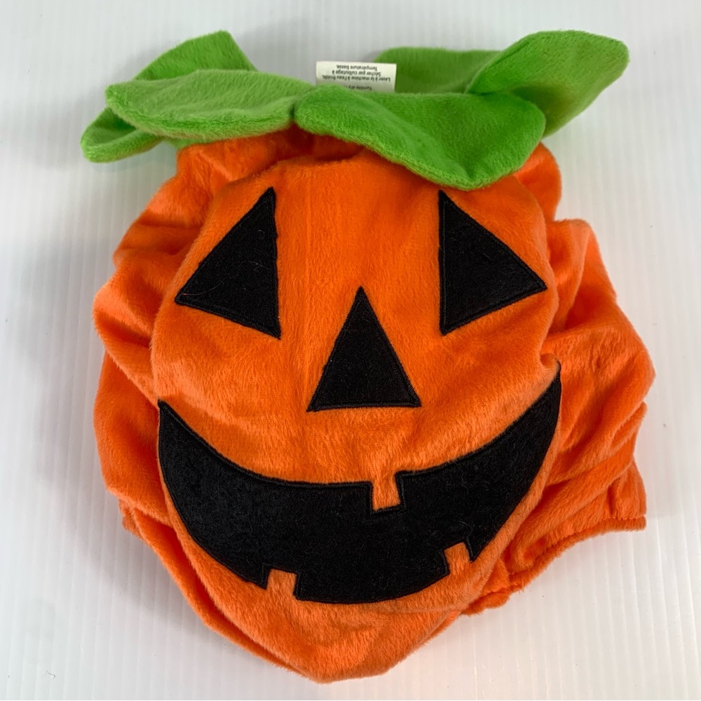 Dog Halloween Costume Orange Pumpkin Jack O Lantern Medium Sam & Coco Polyester